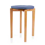 Gymnastics stool with wood seat and seat cushion with pleather case, set 2-pcs.