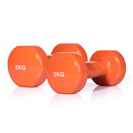 Hand-held dumbbells, 5 kg, orange, one piece