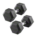 Hex rubber compact dumbbell, 10 kg, piece
