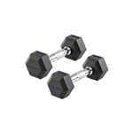 Hex rubber compact dumbbell, 2 kg, piece