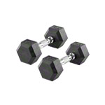 Hex rubber compact dumbbell, 3 kg, piece