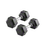 Hex rubber compact dumbbell, 4 kg, piece