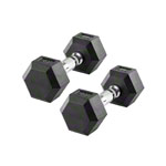 Hex rubber compact dumbbell, 5 kg, piece