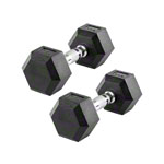 Hex rubber compact dumbbell, 7 kg, piece