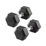 Hex rubber compact dumbbell, 8 kg, piece