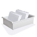 Large plastic index card tray set for up to 1300 cards (A5), 202-piece set, including 200 index cards and dividers