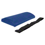 Lumbar cushion with imitation leather cover and strap, 33x21x6 cm