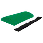 Lumbar cushion with imitation leather cover and strap, 33x21x6 cm