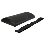 Lumbar cushion with imitation leather cover and strap, 33x21x6 cm