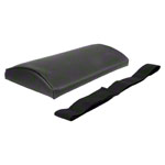 Lumbar cushion with imitation leather cover and strap, 33x21x6 cm