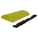 Lumbar cushion with imitation leather cover and strap, 33x21x6 cm
