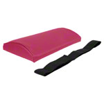 Lumbar cushion with imitation leather cover and strap, 33x21x6 cm