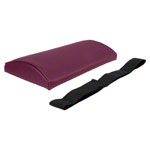 Lumbar cushion with imitation leather cover and strap, 33x21x6 cm