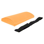 Lumbar cushion with imitation leather cover and strap, 33x21x6 cm