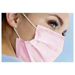 Medical disposable face mask with elastic band and nose clip, 50 pieces, blue