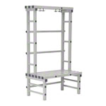 Plastic coat rack bench, 4 hooks, HxWxD 180x100x57 cm