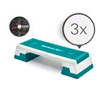 REEBOK Step semi-professional incl. DVD, white-cyan