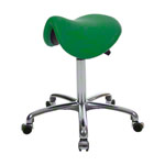 Saddle stool with cushion, exclusive with wheels