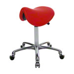 Saddle stool with cushion, exclusive with wheels