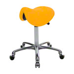 Saddle stool with cushion, exclusive with wheels