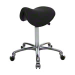 Saddle stool with cushion, exclusive with wheels