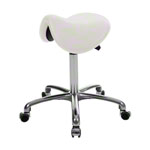 Saddle stool with cushion, exclusive with wheels