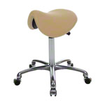 Saddle stool with cushion, exclusive with wheels