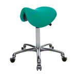 Saddle stool with cushion, exclusive with wheels