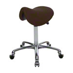 Saddle stool with cushion, exclusive with wheels