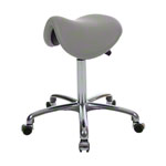 Saddle stool with cushion, exclusive with wheels