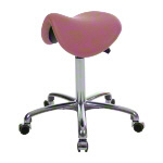 Saddle stool with cushion, exclusive with wheels