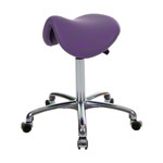 Saddle stool with cushion, exclusive with wheels