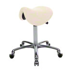 Saddle stool with cushion, exclusive with wheels