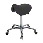 Saddle stool with cushion, exclusive with wheels