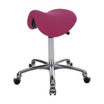 Saddle stool with cushion, exclusive with wheels