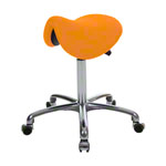 Saddle stool with cushion, exclusive with wheels