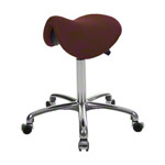 Saddle stool with cushion, exclusive with wheels
