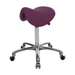 Saddle stool with cushion, exclusive with wheels