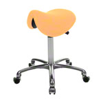 Saddle stool with cushion, exclusive with wheels
