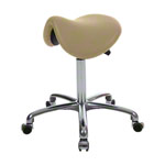 Saddle stool with cushion, exclusive with wheels