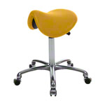 Saddle stool with cushion, exclusive with wheels
