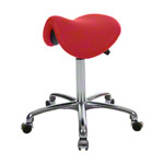 Saddle stool with cushion, exclusive with wheels