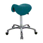 Saddle stool with cushion, exclusive with wheels