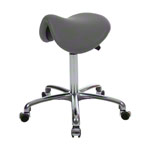 Saddle stool with cushion, exclusive with wheels