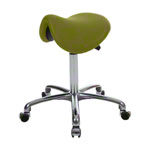 Saddle stool with cushion, exclusive with wheels