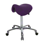 Saddle stool with cushion, exclusive with wheels