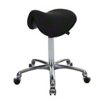 Saddle stool with cushion, exclusive with wheels