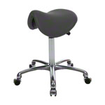 Saddle stool with cushion, exclusive with wheels