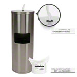 Sport-Tec disinfection wipes dispenser, stainless steel incl. 400 wipes