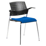 Stacking chair with cushion and armrest